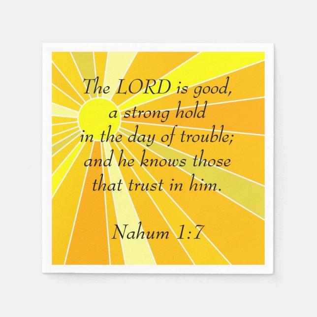 Nahum 1:7 napkin (Front)