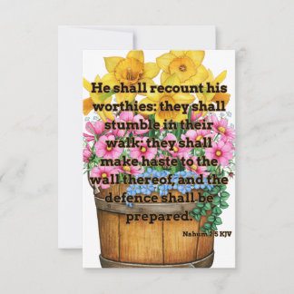 Nahum 2:5 KJV Bible Verse Christian Scripture Pic Card