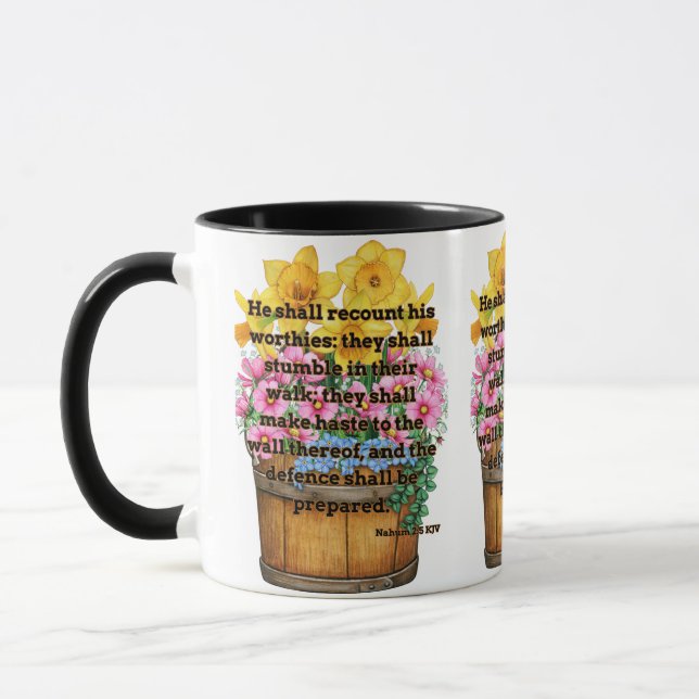 Nahum 2:5 KJV Bible Verse Christian Scripture Pic Mug (Left)