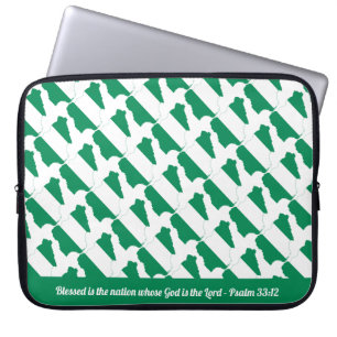 Naija NIGERIA FLAG Custom Scripture Laptop Laptop Sleeve