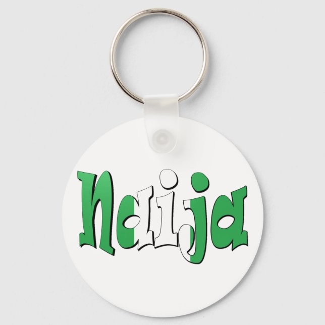 Naija (Nigerian Flag) Key Ring (Front)