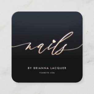 Nail Art Beauty Salon Manicure Specialist Square Business Card