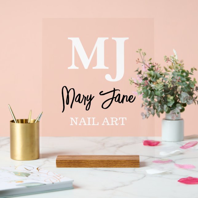 Nail Art Elegant Acrylic Sign (Wedding)