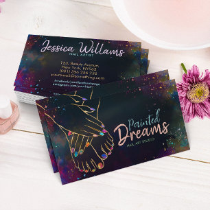 Nail Art Studio - colorful abstract Business Card