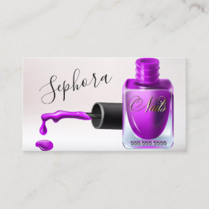 Nail Art Technician - Orchid Nail Polish Business Card