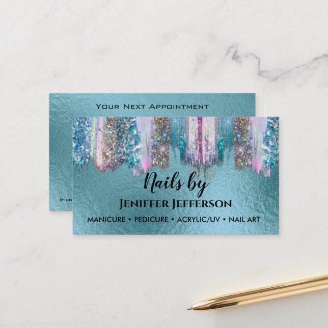 NAIL ARTIST appointment Business Card (Front/Back In Situ)