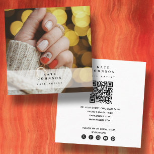 Nail Artist Beaty Salon Manicure Photo Square Square Business Card