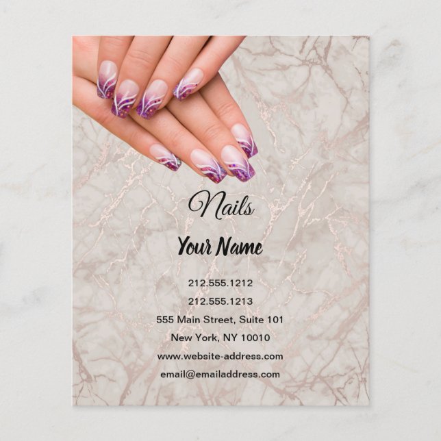 nail artist business personalised flyer (Front)