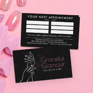 Nail Artist - floral line art illustration Business Card