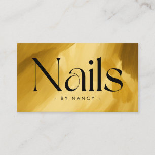 Nail Artist Gold Brush  Business Card