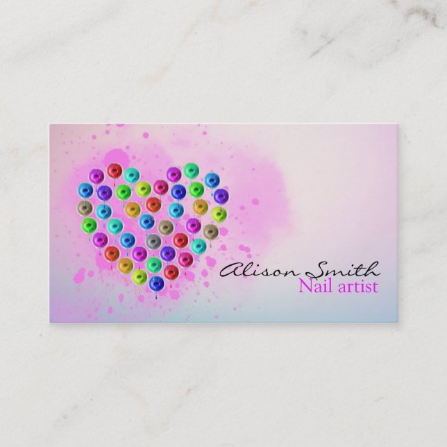 Nail Artist/Heart of Nail Polish Business Card (Front)