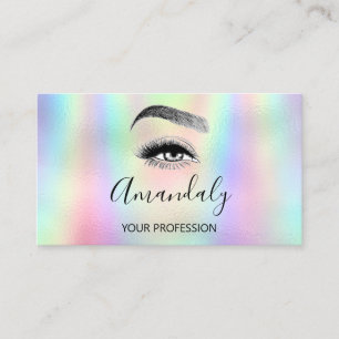 Nail Artist Lash Friseur Logo Hologramm Blau Visit Business Card