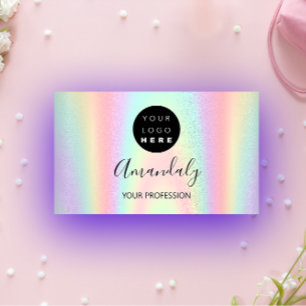 Nail Artist Lash Hairdresser Logo Holograph Business Card
