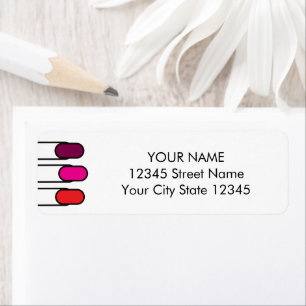 Nail artist logo custom return address labels