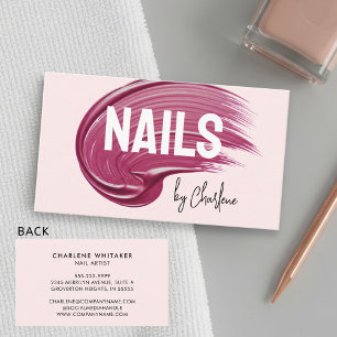 Nail Artist Mauve Polish Blush Pink Modern Business Card