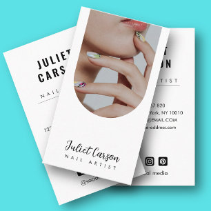 Nail Artist Minimalist Arch Photo Nails Salon Business Card