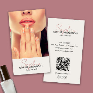 Nail Artist Modern Script Signature Business Card