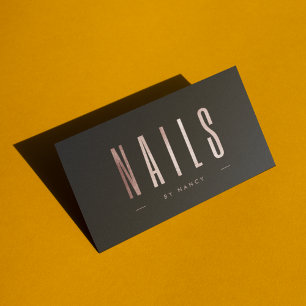 Nail Artist Nail Tech Rose Gold Glitter  Business Card