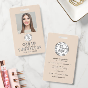 Nail Artist Salon Logo Photo Employee ID Badge