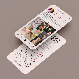 Nail Artist Salon Pink Instagram Loyalty Card 