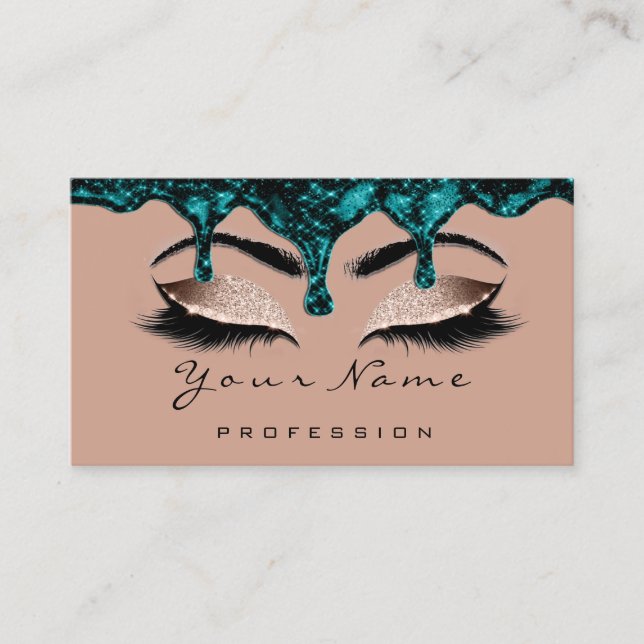 Nail Artist Studio Drips Rose Beauty Makeup Brows Business Card (Front)