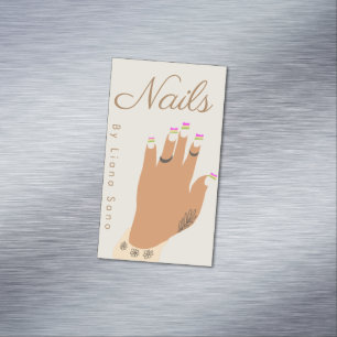 Nail Artist Tattoo Hand Illustration Magnetic Business Card
