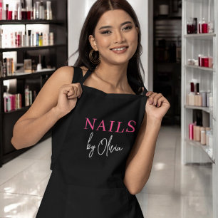 Nail Artist Technician Modern Typography  Apron