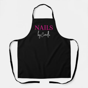 Nail Artist Technician Modern Typography Custom Apron