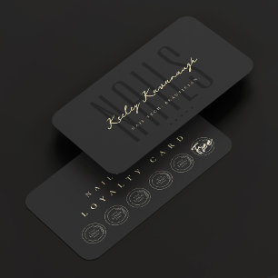 Nail Artist Technician Punch Black Loyalty Card