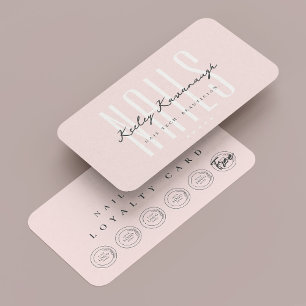 Nail Artist Technician Punch Pink Loyalty Card