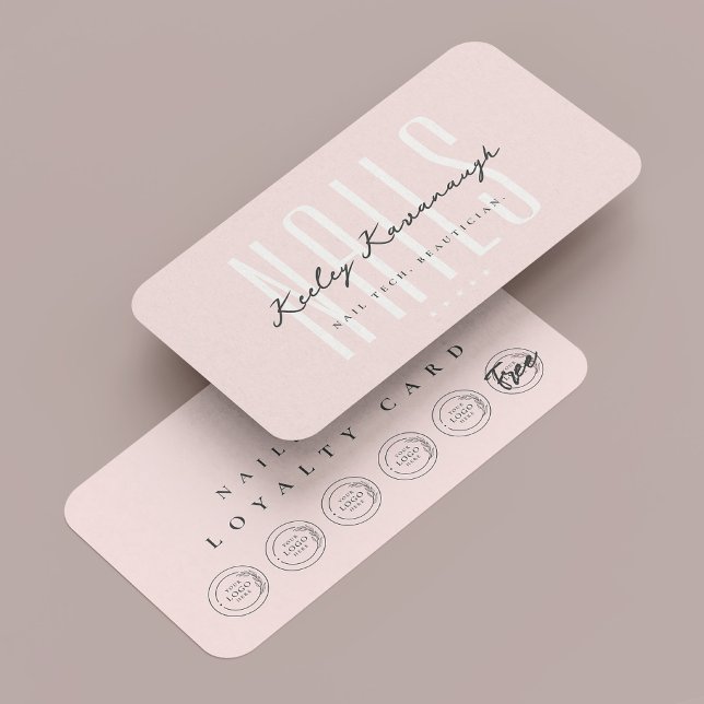 Nail Artist Technician Punch Pink Loyalty Card (Nail Artist Technician Punch Pink Loyalty Card
)