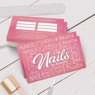 Nail Artist Word Art - Gentle Pastel Rose Business Card