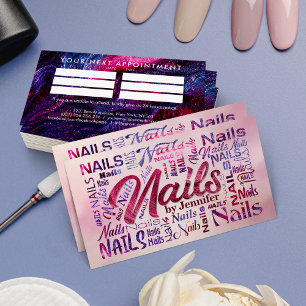 Nail Artist Word Art - Glitter Polish Texture Business Card