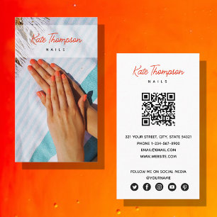 Nail Beaty Salon Makeup Artist Photo QR Code  Business Card