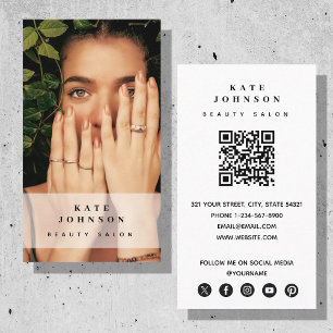 Nail Beaty Salon Makeup Artist Photo QR Code  Business Card