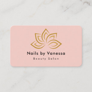 Nail Beauty Salon Qr Code Chic Pink Business Card