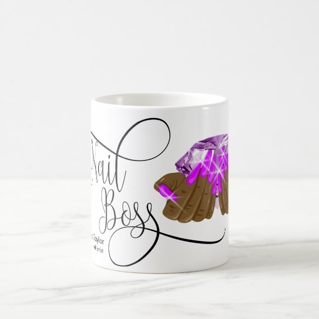 Nail Boss, nail Technician, long nails, manicure C Coffee Mug (Center)