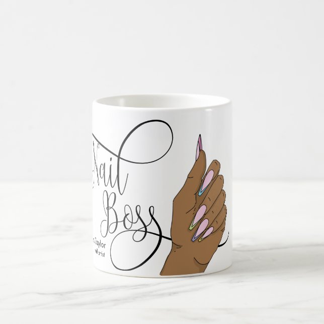 Nail Boss, nail Technician, long nails, manicure C Coffee Mug (Center)
