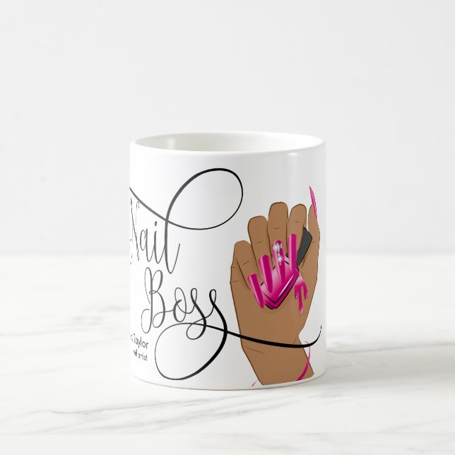 Nail Boss, nail Technician, long nails, manicure Coffee Mug (Center)