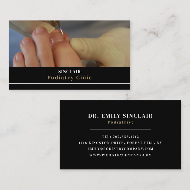 Nail Care Portrait, Podiatry Clinic, Podiatrist Business Card (Front/Back)