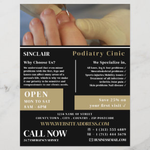 Nail Care Portrait, Podiatry Clinic, Podiatrist Flyer