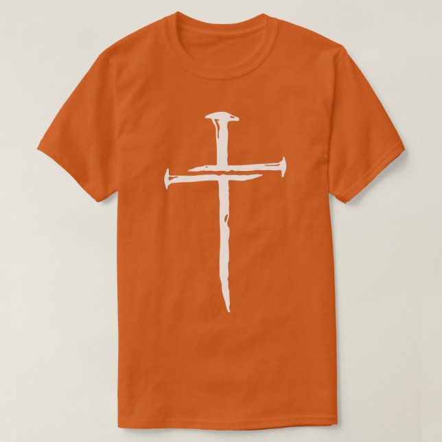 Nail Cross  Faith on Team Jesus 1 Cross 3 nails 4  T-Shirt (Design Front)