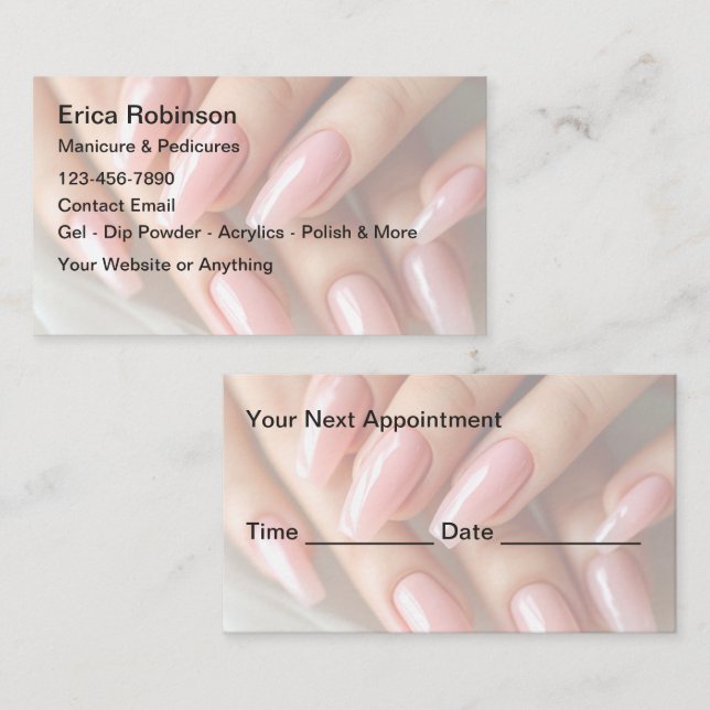Nail Manicure Creative Appointment Cards (Front/Back)