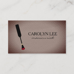 Nail Paint Brush Manicure Leather Business Card