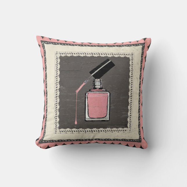 Nail Polish art pillow, Artist Karen J Williams Cushion (Front)