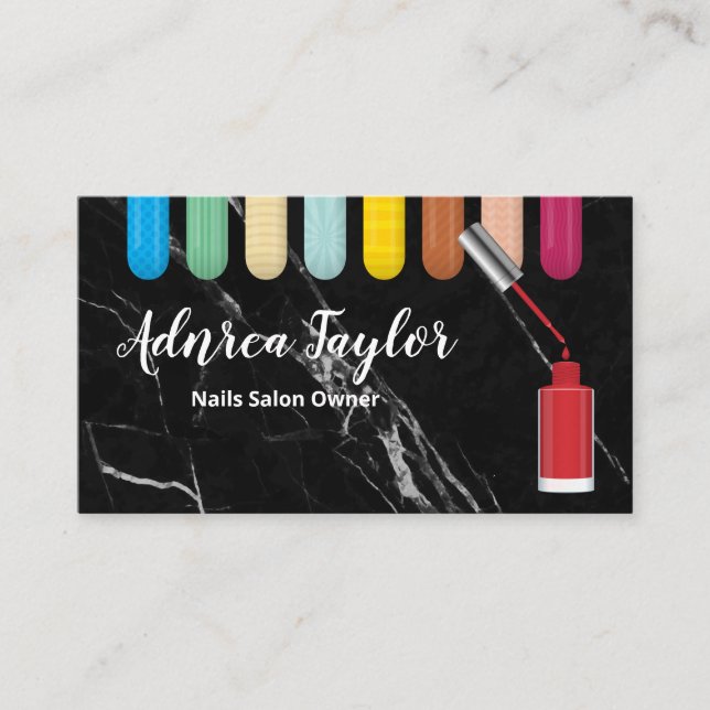 Nail Polish | Assorted Colourful Nails Business Card (Front)