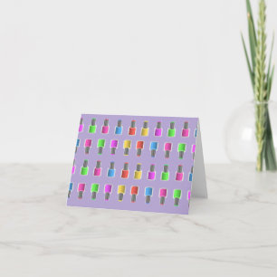 Nail Polish Bottle Pattern Lavender Notecard