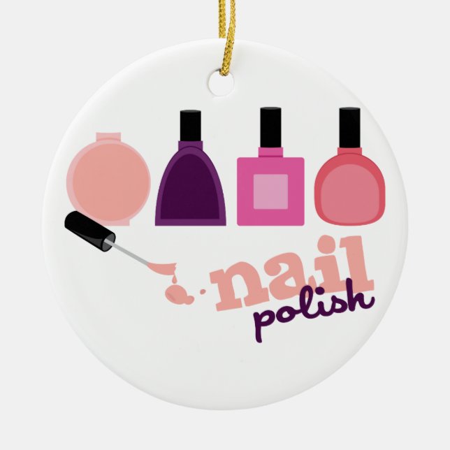 Nail Polish Ceramic Tree Decoration (Front)