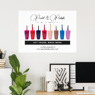 Nail Polish Colour Set Nail Salon Poster