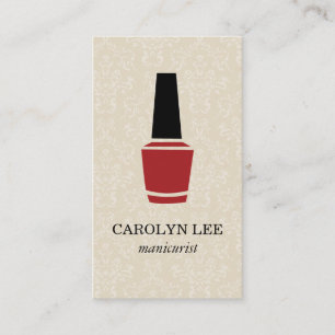 Nail Polish Elegant Damask Business Card